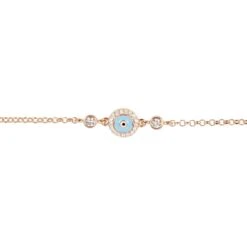 Latelita Evil Eye Enamel Light Blue Bracelet Rosegold -Ornavique Sales evil eye enamel light blue bracelet rosegold 146098