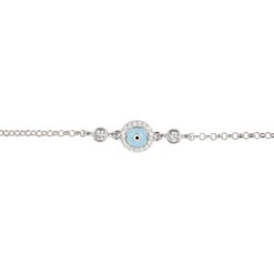 Latelita Evil Eye Enamel Light Blue Bracelet Silver -Ornavique Sales evil eye enamel light blue bracelet silver 856247