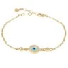 Latelita Evil Eye Round Mother Of Pearl Gemstone Bracelet Gold
