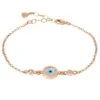 Latelita Evil Eye Round Mother Of Pearl Gemstone Bracelet Rosegold