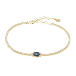 Latelita Evil Eye Tennis Bracelet Turquoise Gold