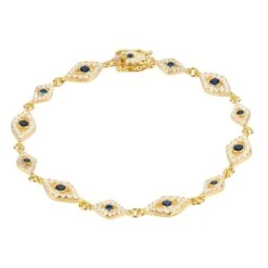 Latelita Eye Sparkling Tennis Bracelet Gold