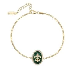Latelita Fleur De Lys Malachite Bracelet Gold