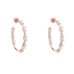 Latelita Floating Sparkles Large Hoop Earrings Rosegold -Ornavique Sales floating sparkles large hoop earrings rosegold 732558