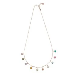 Latelita Florence Multi Coloured Gemstone Necklace Rosegold -Ornavique Sales florence multi coloured gemstone necklace rosegold 374017
