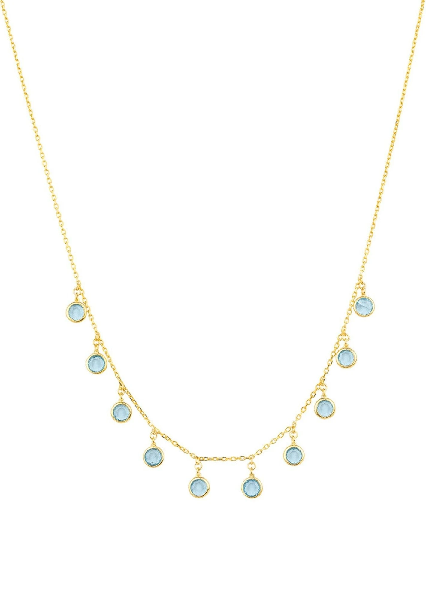 Latelita Florence Round Gemstone Necklace Gold Blue Topaz 1 Latelita Florence Round Gemstone Necklace Gold Blue Topaz