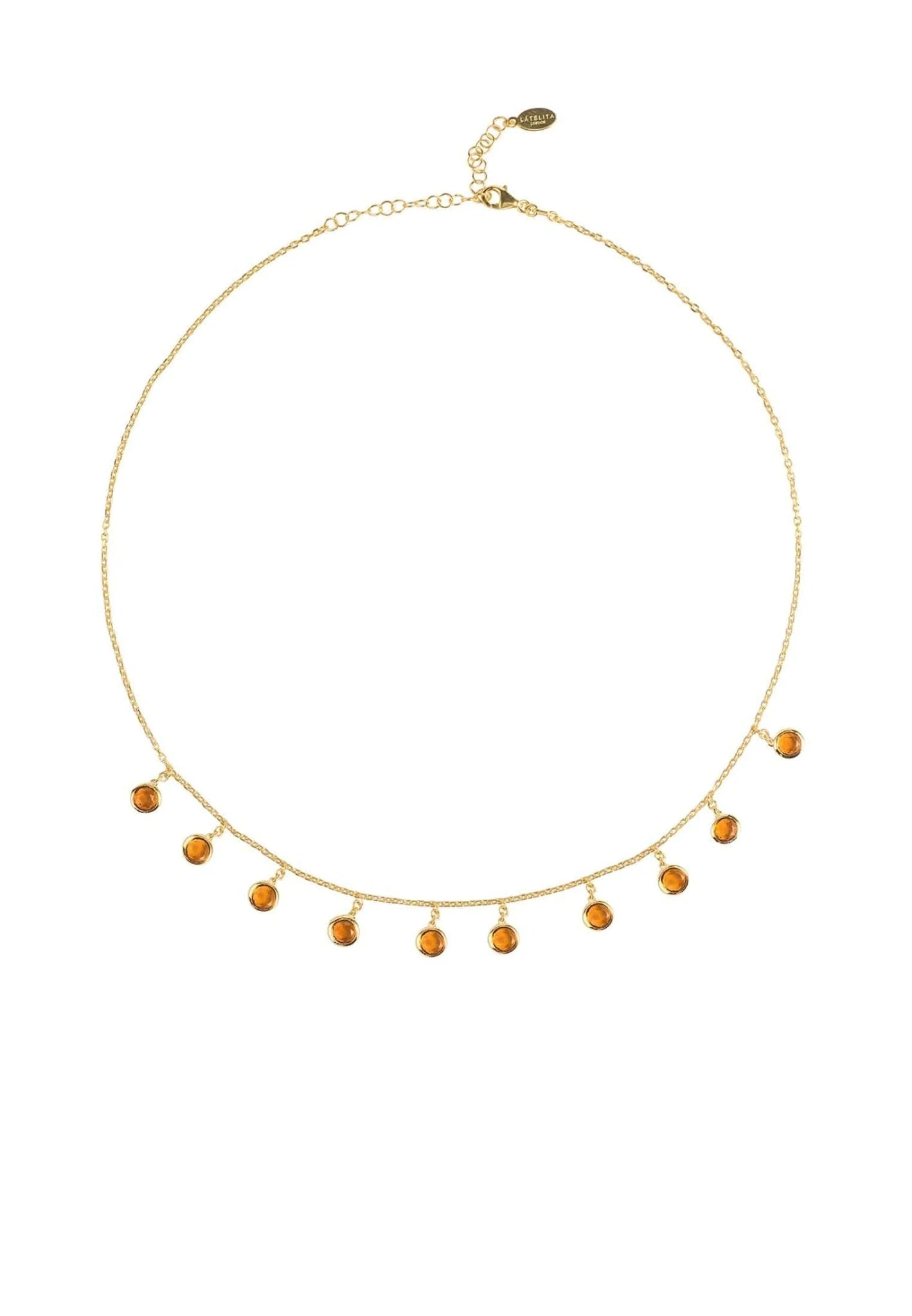 Latelita Florence Round Gemstone Necklace Gold Citrine 3 Latelita Florence Round Gemstone Necklace Gold Citrine - Image 3