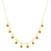 Latelita Florence Round Gemstone Necklace Gold Citrine