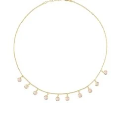 Latelita Florence Round Gemstone Necklace Gold Rose Quartz -Ornavique Sales florence round gemstone necklace gold rose quartz 508898