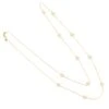 Latelita Flower Clover Long Chain White Quartz Necklace Gold