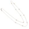 Latelita Flower Clover Long Chain White Quartz Necklace Rosegold