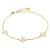 Latelita Flower Clover Triple Bracelet Gold