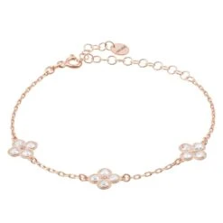 Latelita Flower Clover Triple Bracelet Rosegold