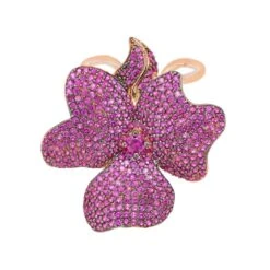 Latelita Flower Cocktail Ring Rosegold Ruby -Ornavique Sales flower cocktail ring rosegold ruby 570279