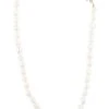 Latelita Flower Pearl Gemstone Long Necklace White Cz Rosegold