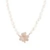 Latelita Flower Pearl Mid Length Necklace White Cz Rosegold
