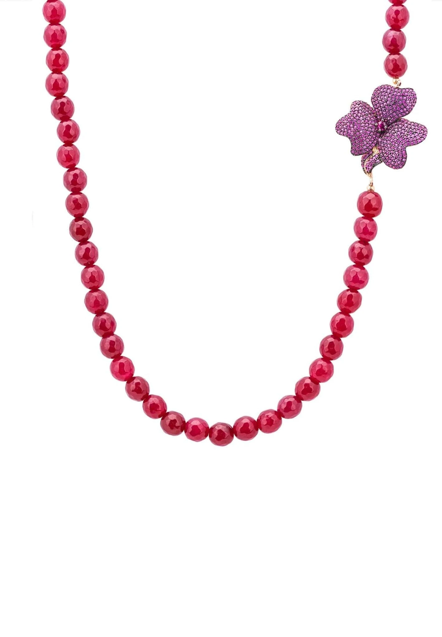 Latelita Flower Ruby Gemstone Long Necklace Rosegold 1 Latelita Flower Ruby Gemstone Long Necklace Rosegold