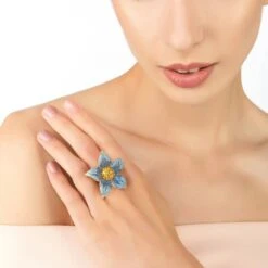 Latelita Forget Me Not Flower Ring Gold 11 Latelita Forget Me Not Flower Ring Gold -Ornavique Sales forget me not flower ring gold 229558