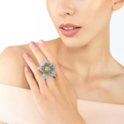 Latelita Forget Me Not Flower Ring Gold 12 Latelita Forget Me Not Flower Ring Gold -Ornavique Sales forget me not flower ring gold 375501