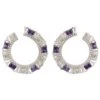 Latelita Freya Baguette Hoop Earrings Silver Amethyst