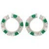 Latelita Freya Baguette Hoop Earrings Silver Emerald