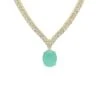 Latelita Garbo Oval Gemstone Tennis Necklace Paraiba Tourmaline Gold
