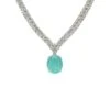 Latelita Garbo Oval Gemstone Tennis Necklace Paraiba Tourmaline Silver