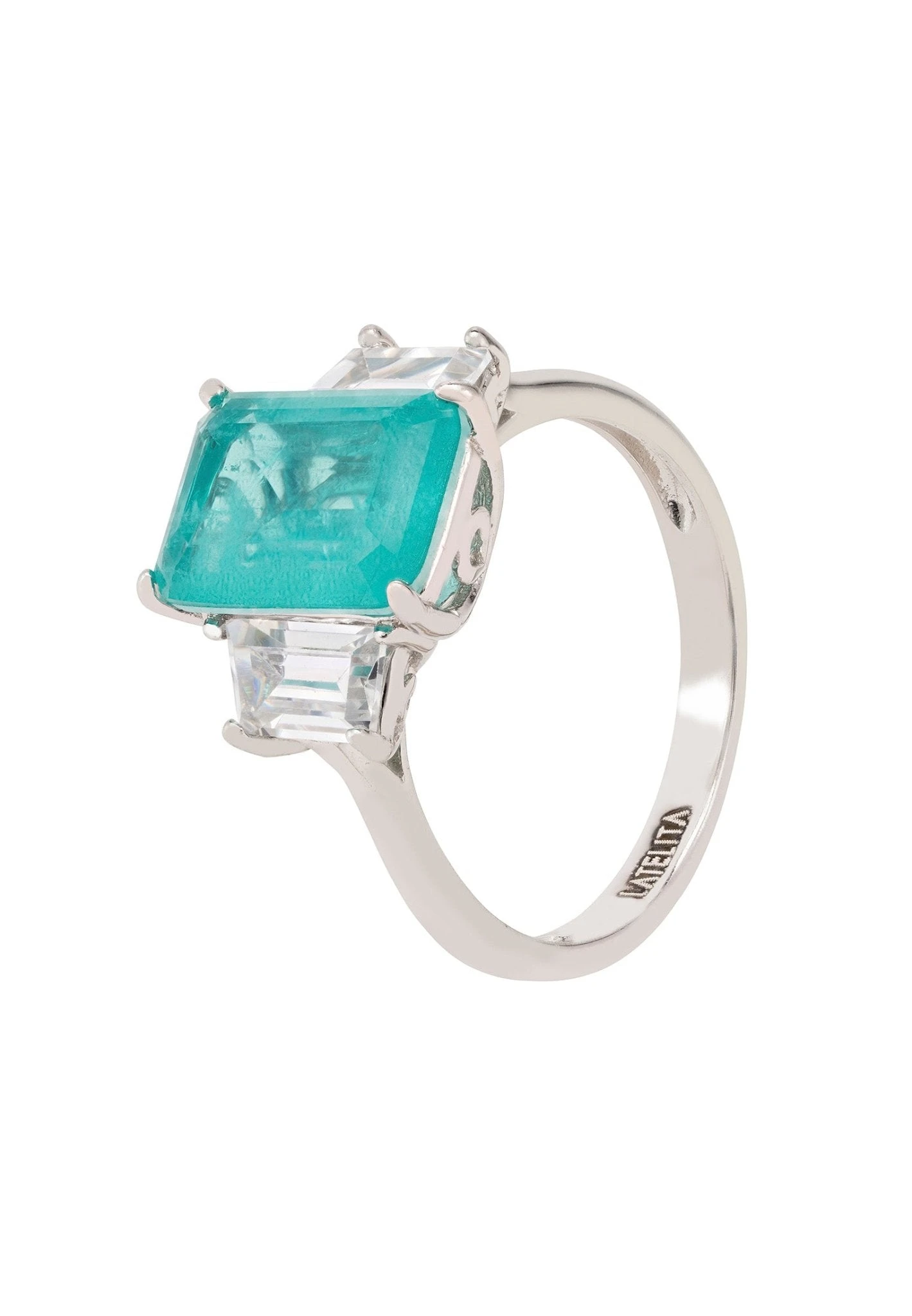 Latelita Georgina Gemstone Cocktail Ring Silver Paraiba Tourmaline 1 Latelita Georgina Gemstone Cocktail Ring Silver Paraiba Tourmaline