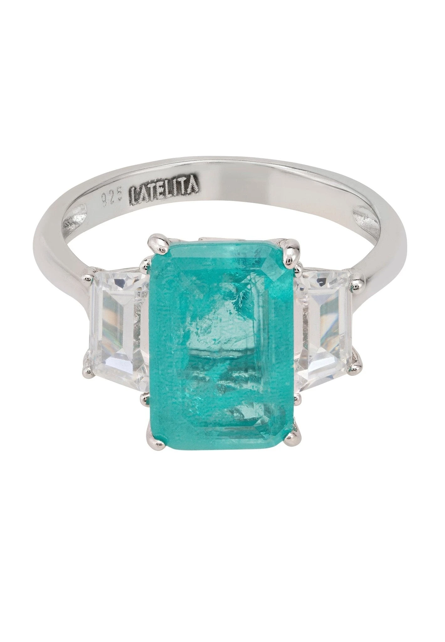 Latelita Georgina Gemstone Cocktail Ring Silver Paraiba Tourmaline 4 Latelita Georgina Gemstone Cocktail Ring Silver Paraiba Tourmaline - Image 4