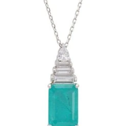 Latelita Georgina Gemstone Necklace Silver Paraiba Tourmaline