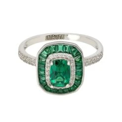 Latelita Great Gatsby Cocktail Ring Emerald Silver -Ornavique Sales great gatsby cocktail ring emerald silver 335819