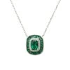 Latelita Great Gatsby Pendant Necklace Emerald Silver