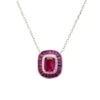 Latelita Great Gatsby Pendant Necklace Ruby Silver