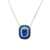 Latelita Great Gatsby Pendant Necklace Sapphire Silver