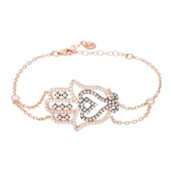 Latelita Hamsa Large Hand Of Fatima Bracelet Rosegold Oxidised