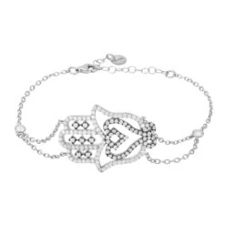Latelita Hamsa Large Hand Of Fatima Bracelet Silver Oxidised