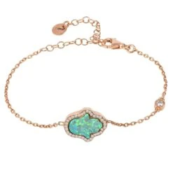 Latelita Hamsa Opalite Green Bracelet Rosegold
