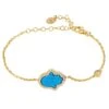 Latelita Hamsa Opalite Turquoise Blue Bracelet Gold