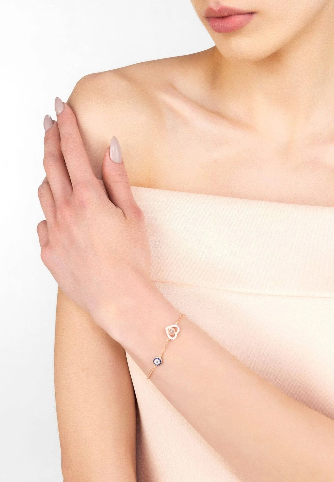 Latelita Heart Evil Eye Bracelet Silver 2 Latelita Heart Evil Eye Bracelet Silver - Image 2