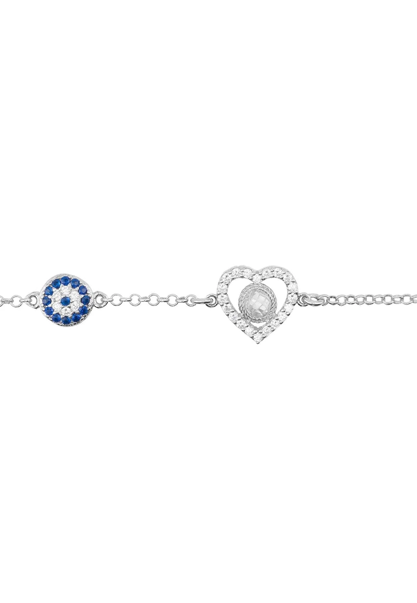 Latelita Heart Evil Eye Bracelet Silver 3 Latelita Heart Evil Eye Bracelet Silver - Image 3