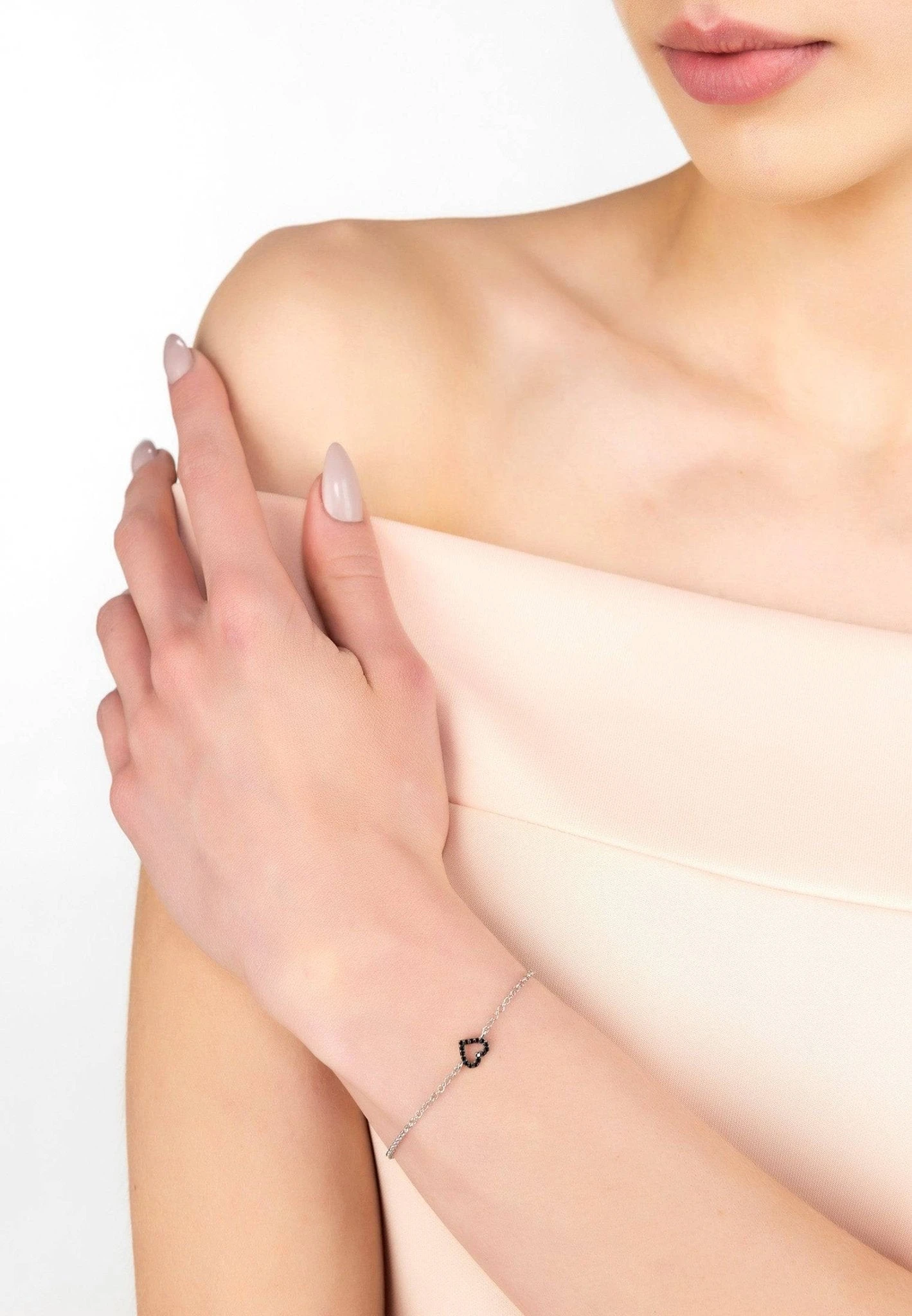 Latelita Heart Mini Cz Bracelet Black Silver 2 Latelita Heart Mini Cz Bracelet Black Silver - Image 2