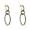 Latelita Helix Black Enamel Hoop Earrings Gold