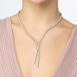 Latelita Hollywood Tennis Necklace Silver 5 Latelita Hollywood Tennis Necklace Silver -Ornavique Sales hollywood tennis necklace silver 823776