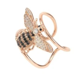Latelita Honey Bee Cocktail Ring Adjustable Rosegold -Ornavique Sales honey bee cocktail ring adjustable rosegold 542374