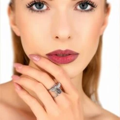 Latelita Honey Bee Cocktail Ring Adjustable Silver -Ornavique Sales honey bee cocktail ring adjustable silver 593848