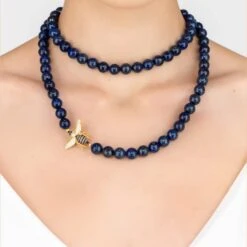 Latelita Honey Bee Lapis Lazuli Gemstone Long Necklace Gold 7 Latelita Honey Bee Lapis Lazuli Gemstone Long Necklace Gold -Ornavique Sales honey bee lapis lazuli gemstone long necklace gold 358415