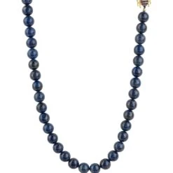 Latelita Honey Bee Lapis Lazuli Gemstone Long Necklace Gold