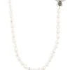 Latelita Honey Bee Pearl Gemstone Long Necklace Silver