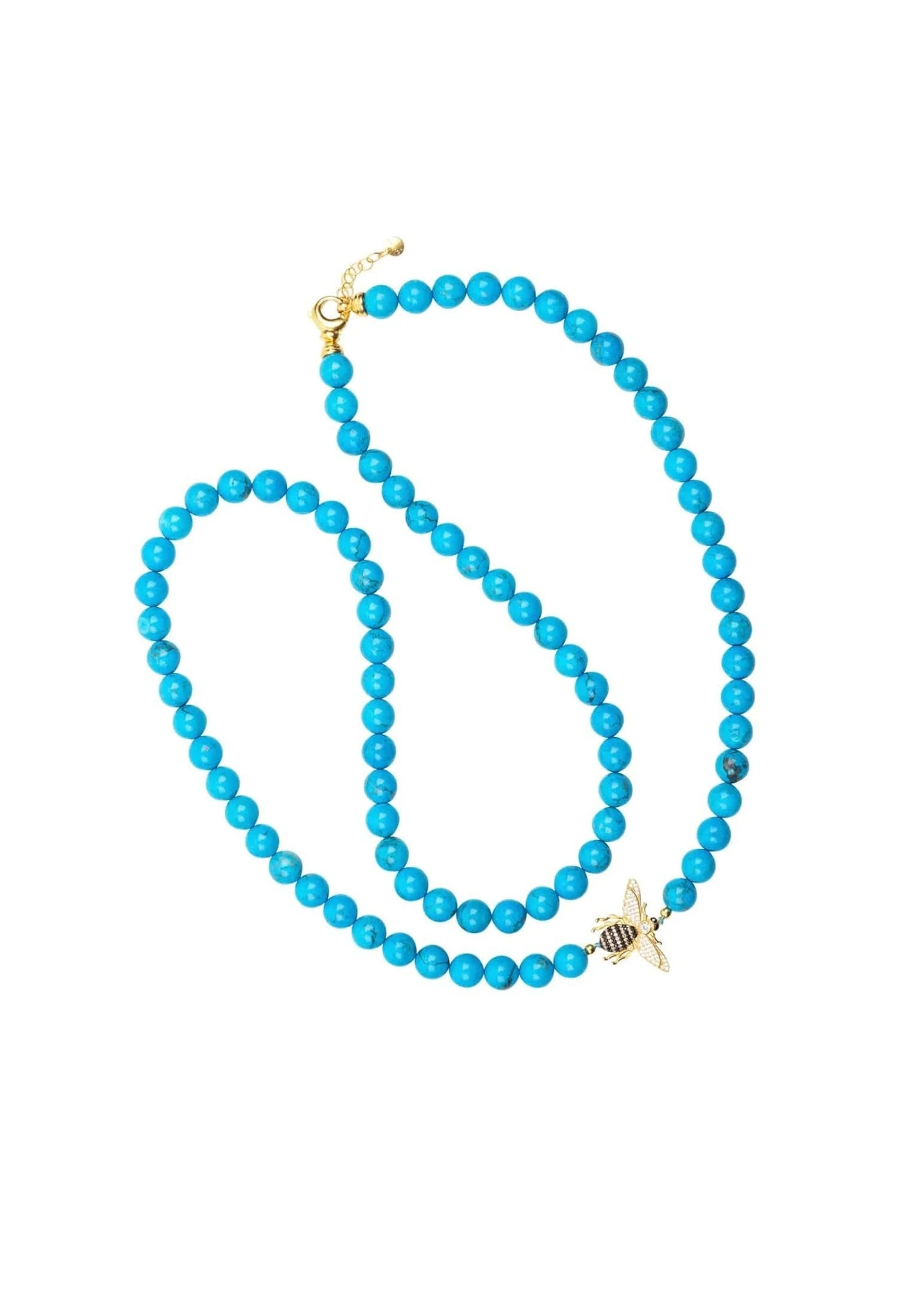Latelita Honey Bee Turquoise Gemstone Long Necklace Gold 4 Latelita Honey Bee Turquoise Gemstone Long Necklace Gold - Image 4