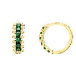 Latelita Huggie Hoop Earrings Emerald Gold 6 Latelita Huggie Hoop Earrings Emerald Gold -Ornavique Sales huggie hoop earrings emerald gold 239874